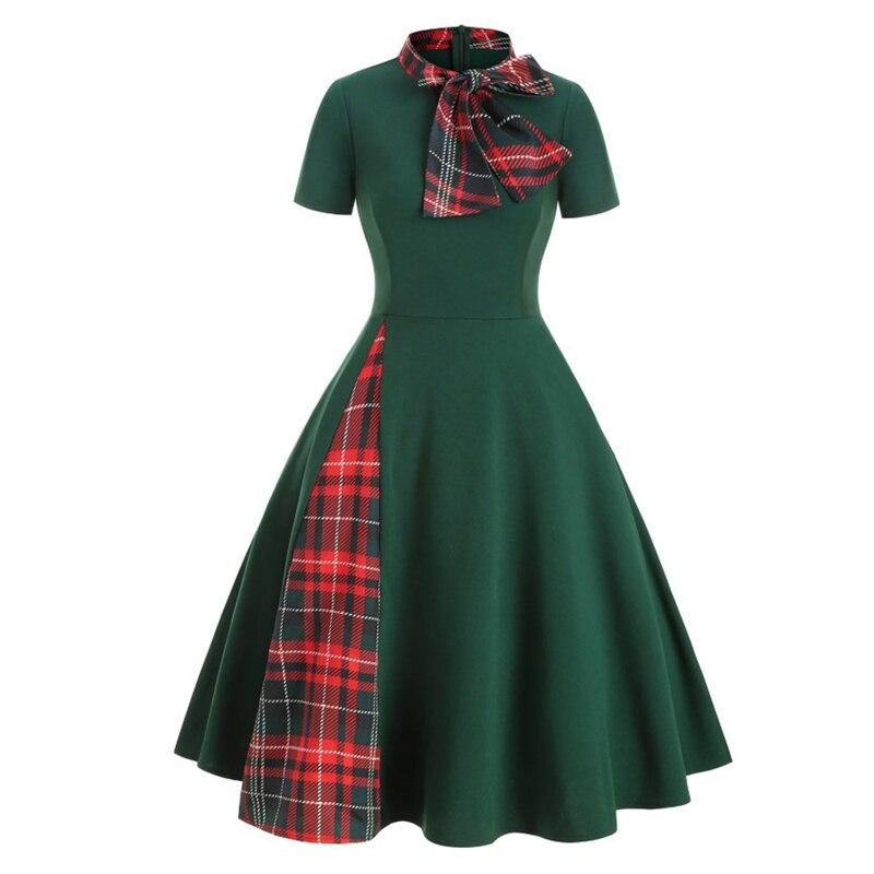 Rochie Vintage Tartan Verde
