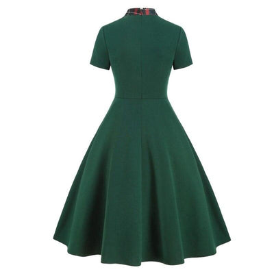 Rochie Vintage Tartan Verde