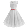 Rochie Trapez Vintage Albă