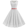Rochie Trapez Vintage Albă