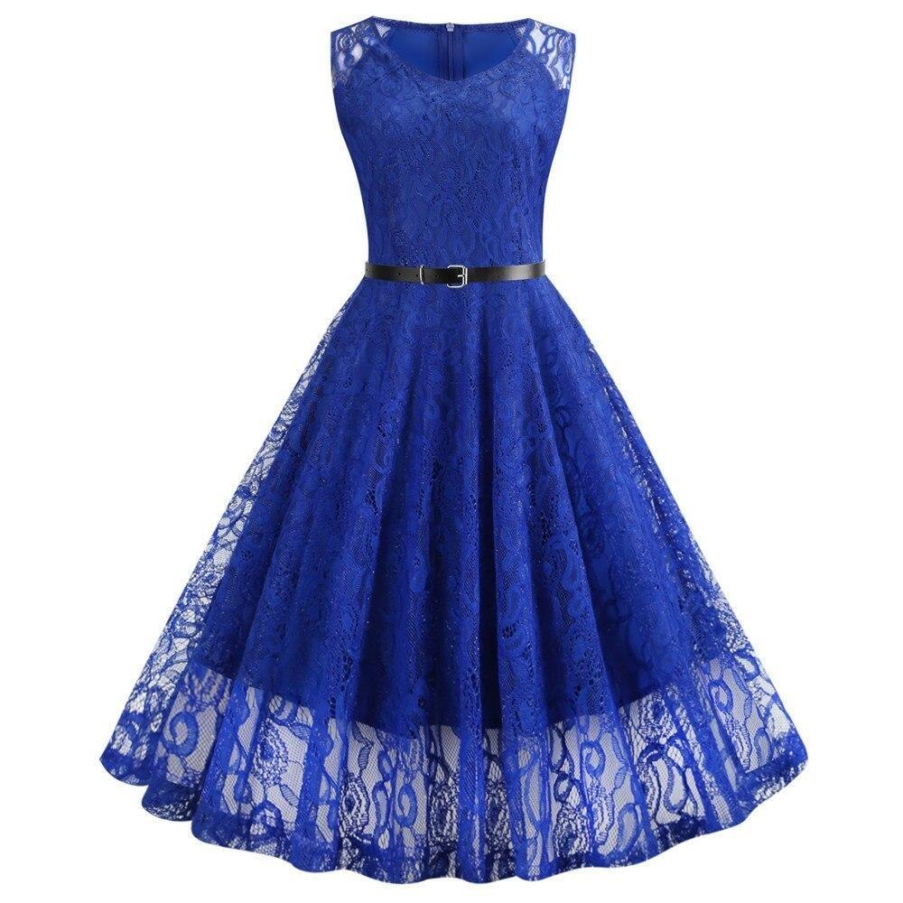 Rochie Trapez Vintage Albastra
