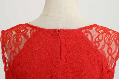 Rochie Trapez Roșie De Epocă