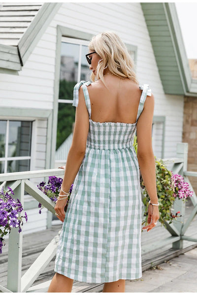 Rochie De Epocă Verde Cu Vichy