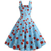 Rochie De Epocă 1950 Albastru Cireș