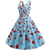 Rochie De Epocă 1950 Albastru Cireș