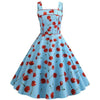 Rochie De Epocă 1950 Albastru Cireș