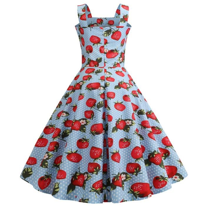 Rochie De Epocă 1950 Strawberry Blue