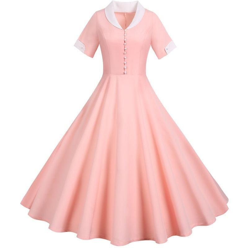 Rochie Roz Vintage Anilor 50