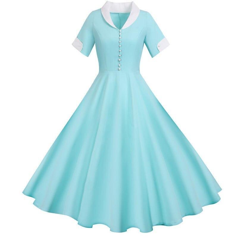 Rochie Turcoaz De Epocă Anii 50