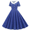 Rochie Albastră Glamour Din Anii 50