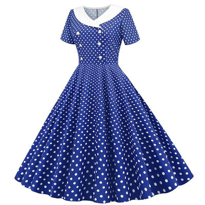 Rochie Albastră Glamour Din Anii 50