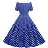 Rochie Albastră Glamour Din Anii 50