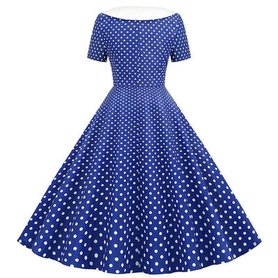 Rochie Albastră Glamour Din Anii 50