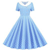 Rochie Cu Buline Albastru Cer Anilor 50