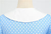 Rochie Cu Buline Albastru Cer Anilor 50