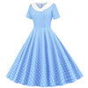 Rochie Cu Buline Albastru Cer Anilor 50