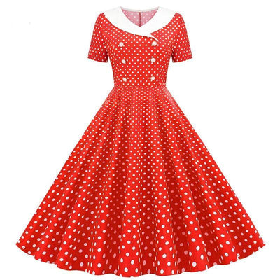 Rochie Albă Și Roșie Anii 50
