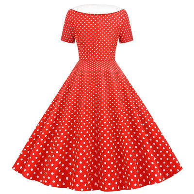 Rochie Albă Și Roșie Anii 50