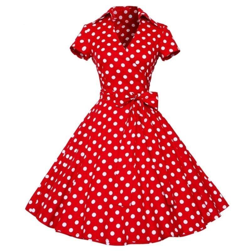 Rochie Roșie Vintage Anilor 50