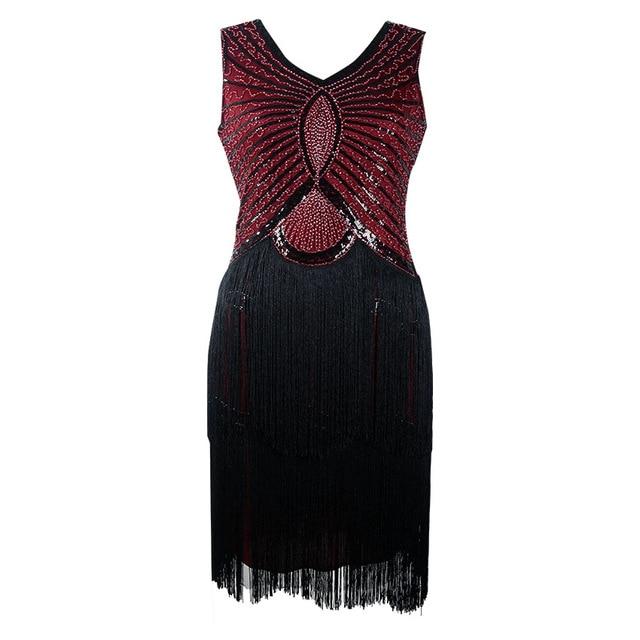 Rochie Vintage Din Anii 1920 Art Deco Burgundy