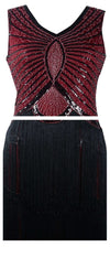 Rochie Vintage Din Anii 1920 Art Deco Burgundy