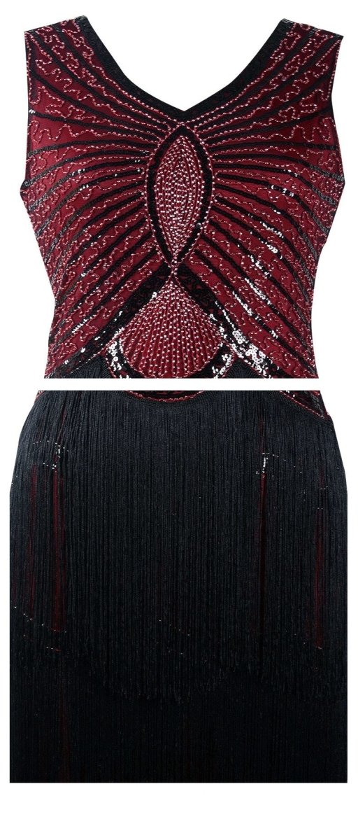 Rochie Vintage Din Anii 1920 Art Deco Burgundy