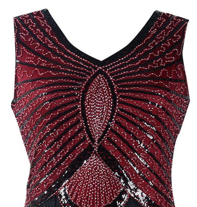 Rochie Vintage Din Anii 1920 Art Deco Burgundy
