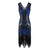 Rochie Vintage Anii 20 Albastru Negru