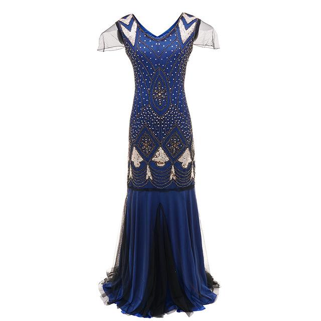 Rochie Charleston Vintage Anii 20 Albastru