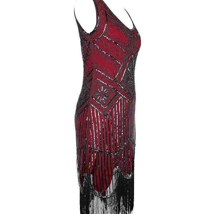 Rochie Gatsby De Epocă Anilor 20 Bordeaux