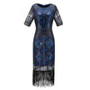 Rochie Gatsby De Epocă, Lungă, Albastră