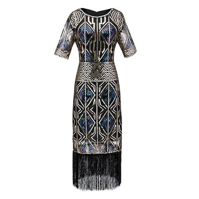 Rochie Gatsby De Epocă, Lungă, Aurie, Anii 20