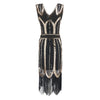 Rochie Gatsby De Epocă Anii 20, Negru Auriu