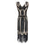 Rochie Gatsby De Epocă Anii 20, Negru Auriu