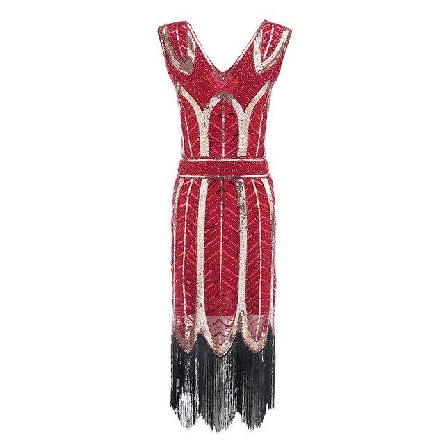 Rochie Roșie Gatsby De Epocă Anilor 20