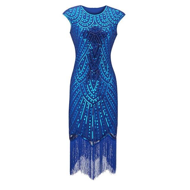 Rochie Plus Size Albastra Anii 20