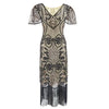 Rochie Vintage Ani 20 Plus Marime Bej Negru