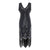 Rochie Charleston Vintage Ani 20 Plus Marime Neagra
