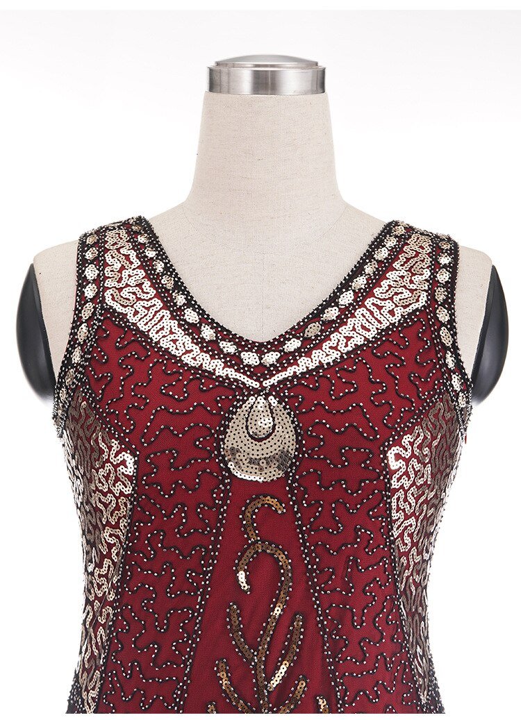 Rochie Charleston Roșie De Mărime Plus Anilor 20 Vintage