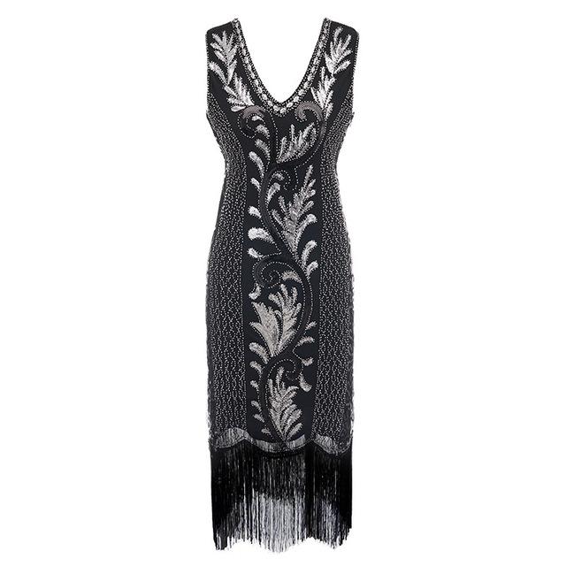 Rochie De Cocktail Anii 20 Argintiu
