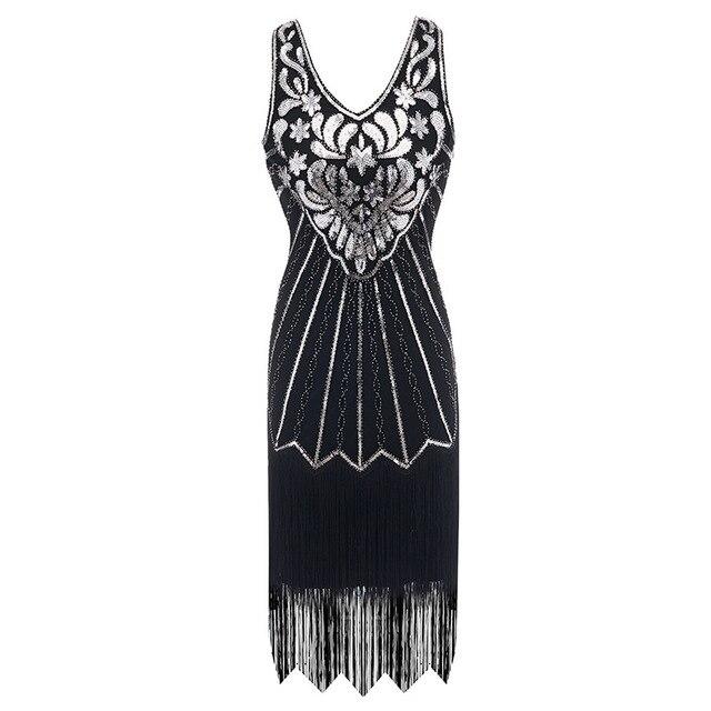 Rochie Vintage Ani 20 Plus Size Negru Argintiu
