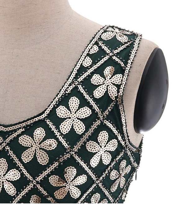 Rochie Vintage Ani 20 Plus Size Green Gold