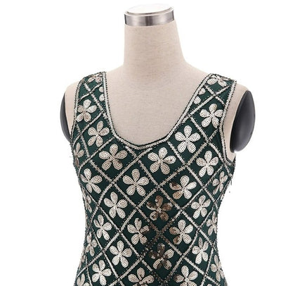 Rochie Vintage Ani 20 Plus Size Green Gold