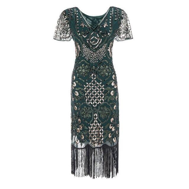 Rochie Verde Vintage Anilor 20 Plus Size