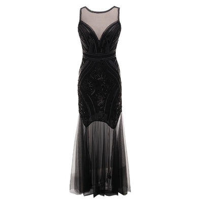 Rochie Neagră Lungă De Epocă Anii 20