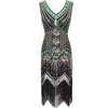 Rochie Vintage Anii 20 Negru Verde