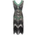 Rochie Vintage Anii 20 Negru Verde