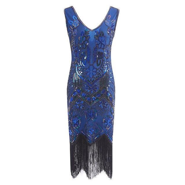 Rochie Paris Albastră Vintage Anilor 20