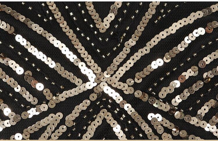 Rochie Retro Anilor 20 Negru Auriu