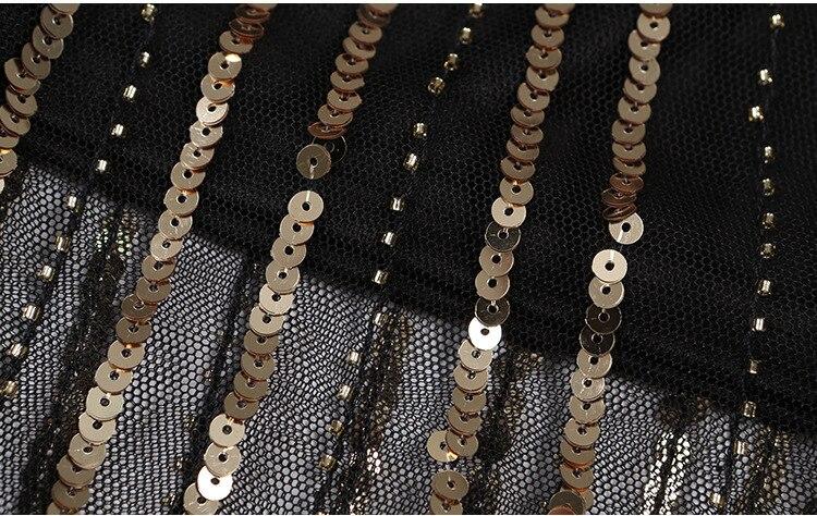 Rochie Retro Anilor 20 Negru Auriu